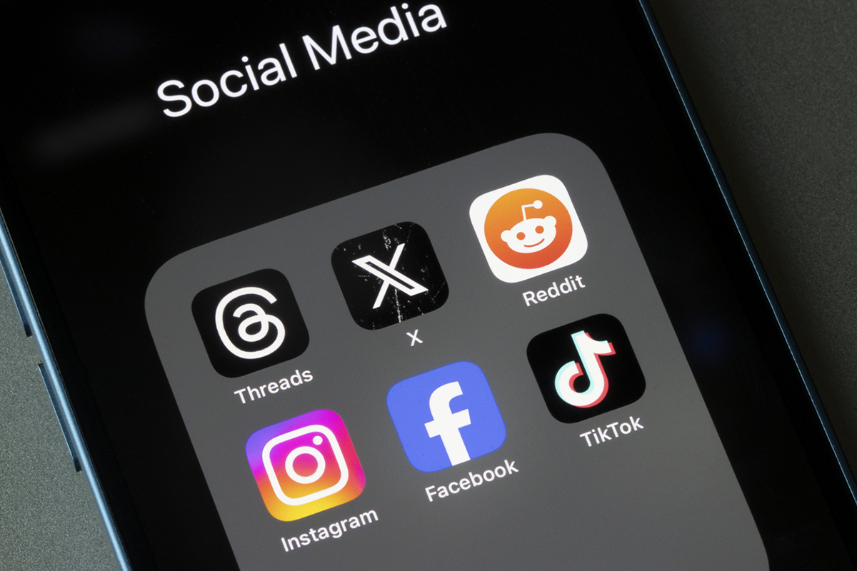 Social media marketing apps on a smartphone