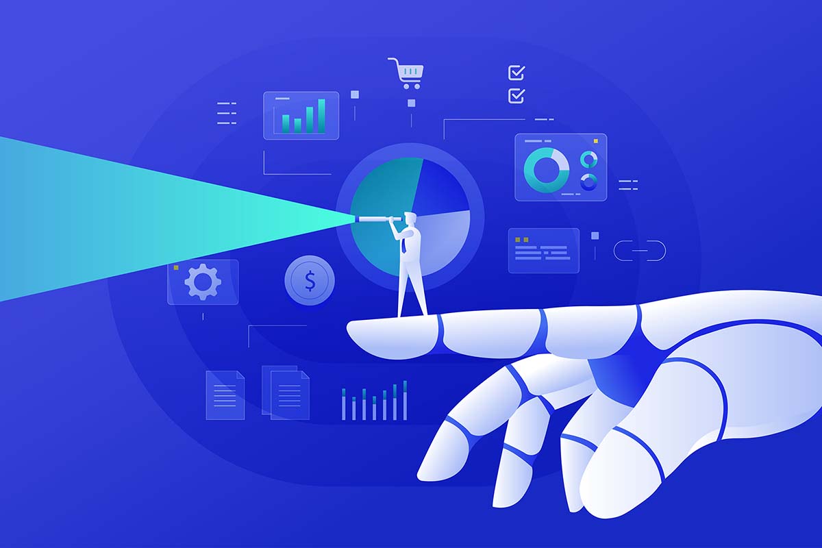 Illustration depicting AI-powered signal-based selling